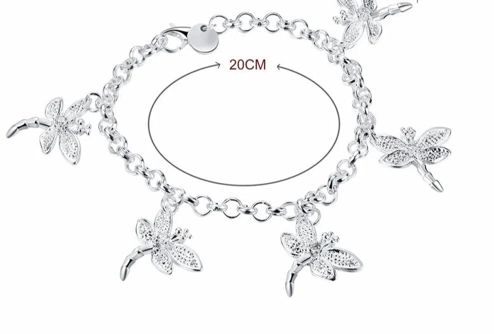 Bracelet à breloques en argent sterling 925 avec zircon