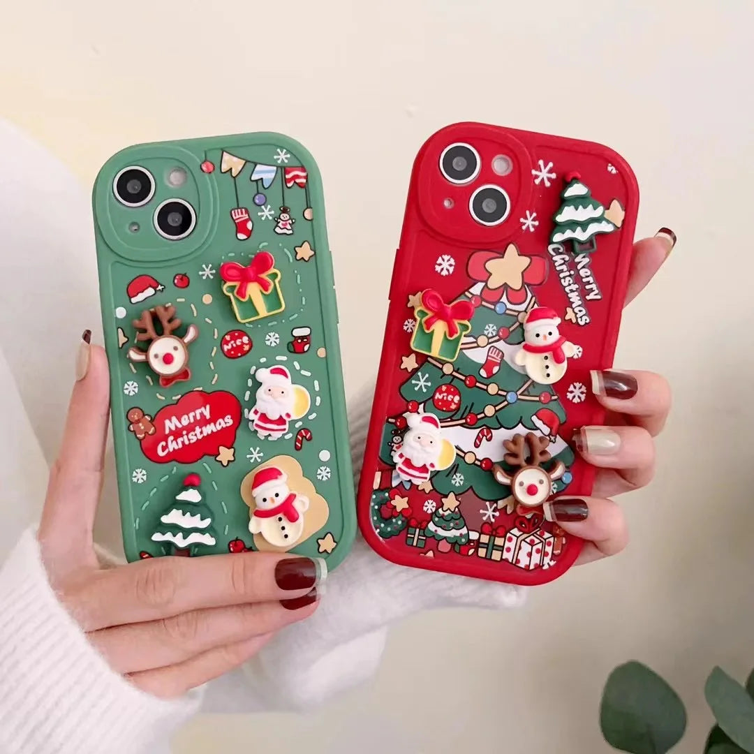 Coque de téléphone pour Noël en 3D pour iPhone