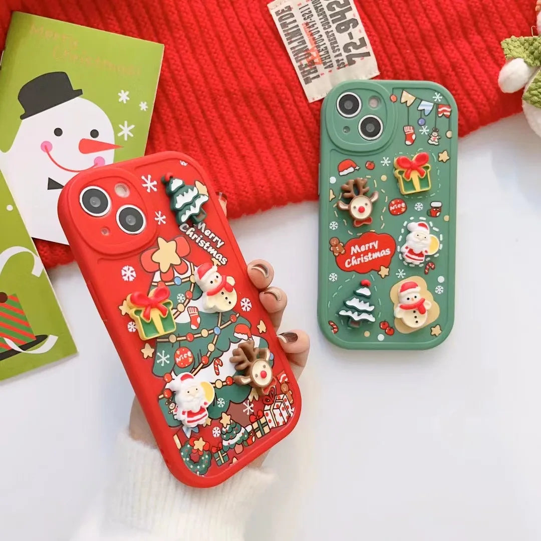 Coque de téléphone pour Noël en 3D pour iPhone