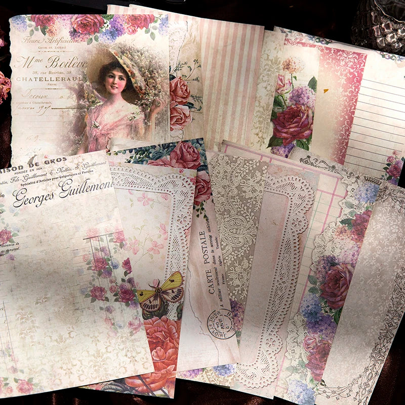 Livre vintage créatif rétro, scrapbooking, papeterie de fabrication artisanale, 100 feuilles