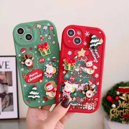 Coque de téléphone pour Noël en 3D pour iPhone