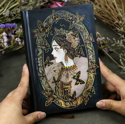Livre de notes, dessins, mémoires style Geisha - format A5 de grande qualité, avec designs intérieurs