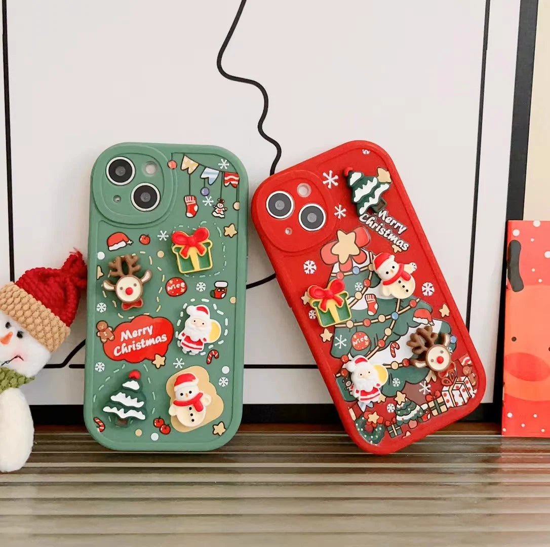 Coque de téléphone pour Noël en 3D pour iPhone