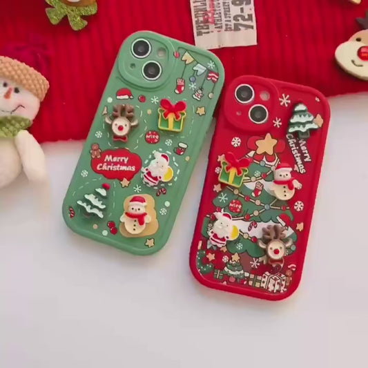 Coque de téléphone pour Noël en 3D pour iPhone
