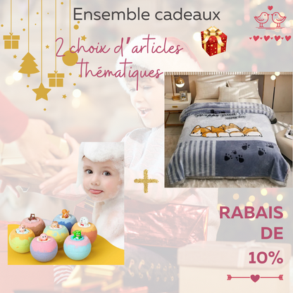 Ensemble cadeaux (10% de rabais): collier d'aromathérapie et couverture lourde apaisante en vison