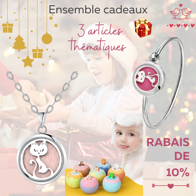 Ensemble cadeaux (10% de rabais): bijoux d'aromathérapie, diffuseurs d'huiles essentielles 100% naturelles