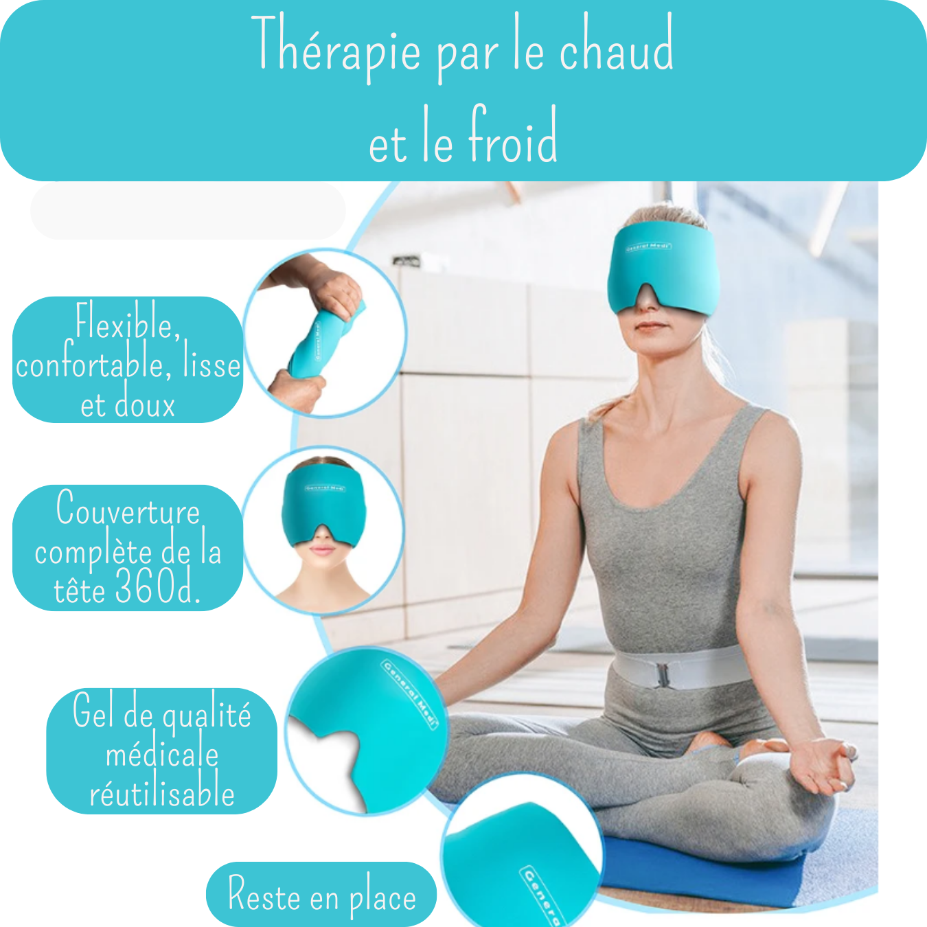 Masque en gel de qualité médicale pour une thérapie par le chaud ou le froid