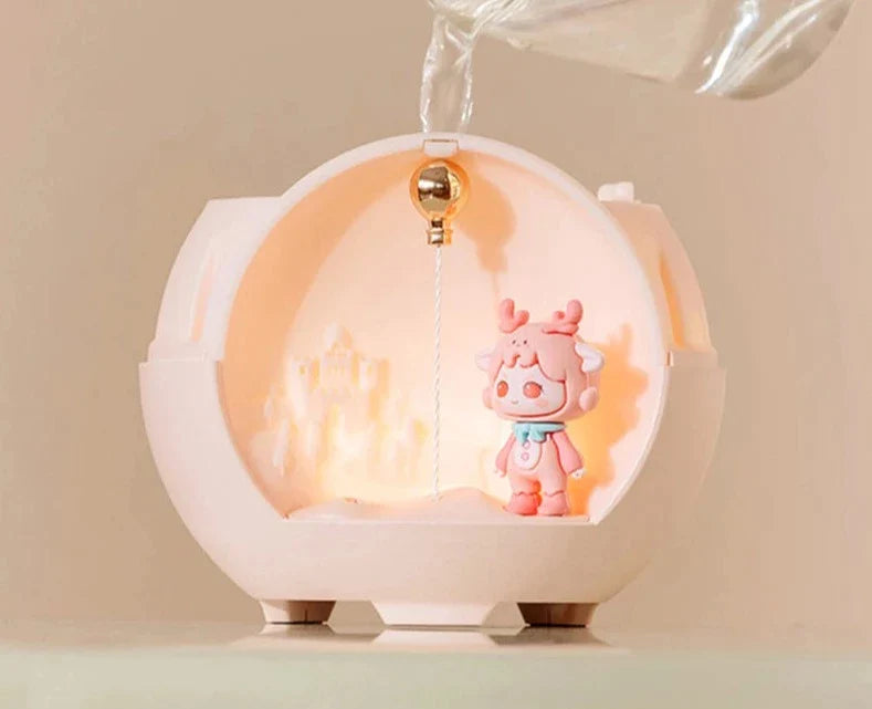 Mignon humidificateur avec lumière et diffuseur d'huiles essentielles - 100 ml pour chambre d'enfant