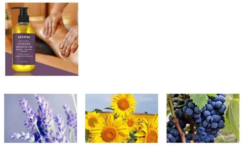 Huile essentielle pour massage à la lavande 100% naturelle