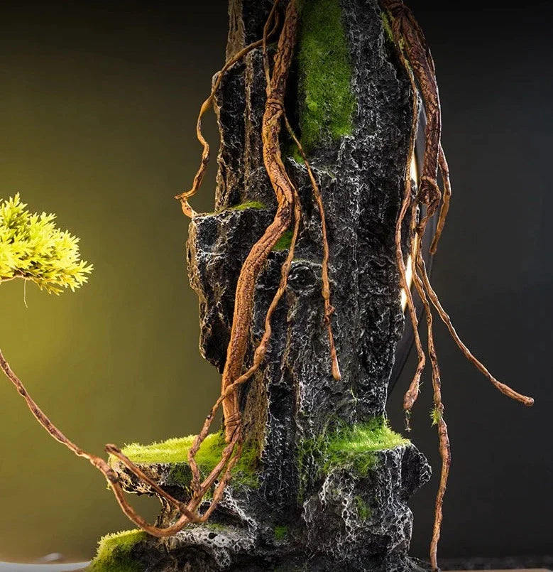 Luminothérapie et diffuseur d'encens à cascades en bois