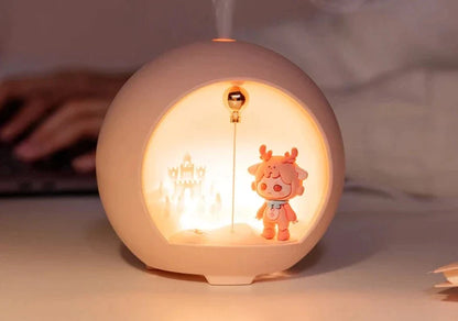 Mignon humidificateur avec lumière et diffuseur d'huiles essentielles - 100 ml pour chambre d'enfant