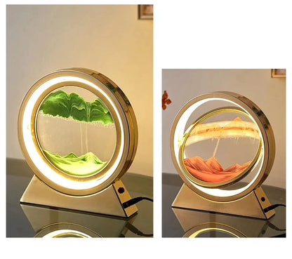 Luminothérapie, sable mouvant mobile en verre à 3 types d'éclairage